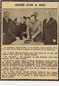 NOCE D OR DE PEPEMARCEL GUINEL ET MEME CLEMENTINE GOUGAL EN 1969